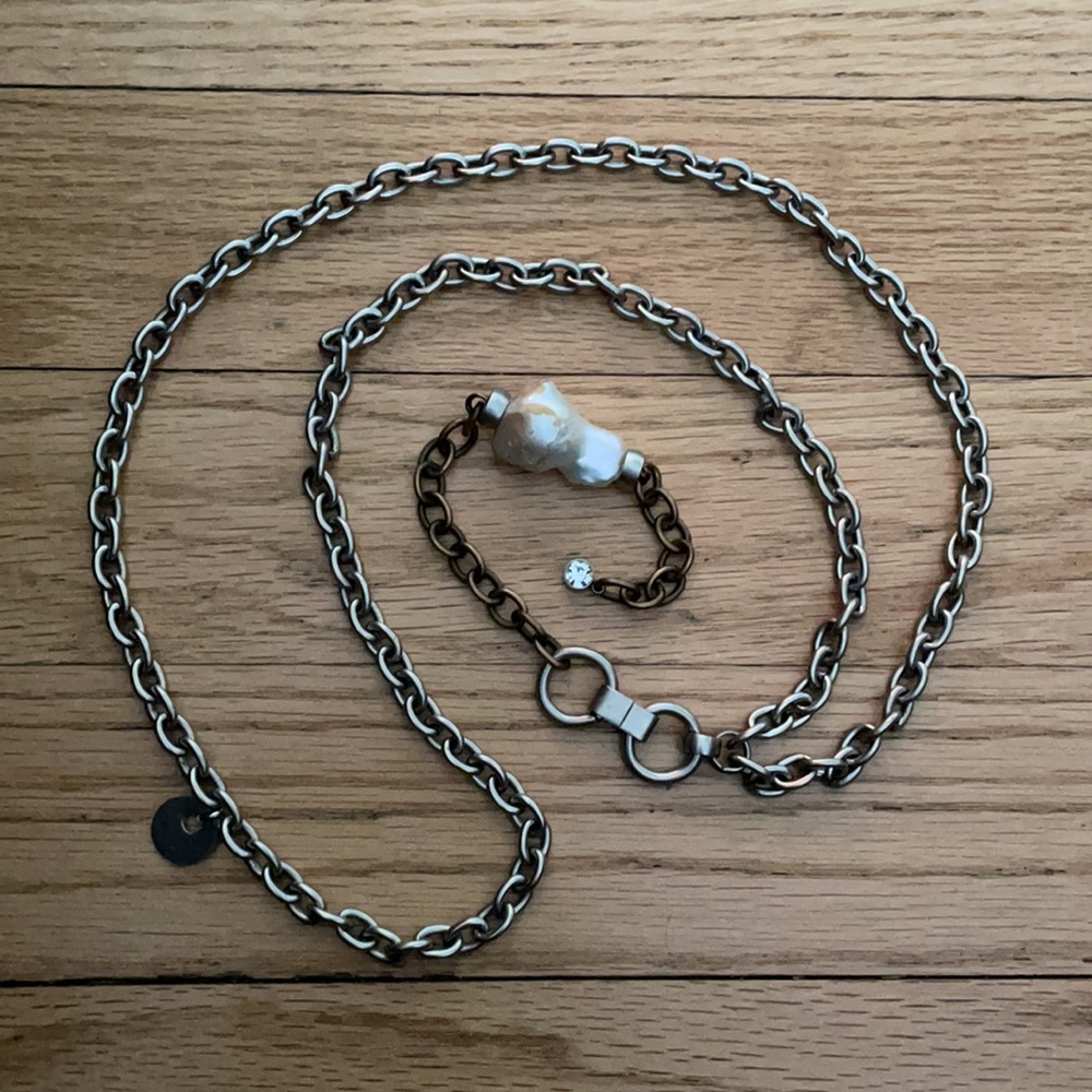Chain necklace with fresh water pearl - Picture 3 of 4